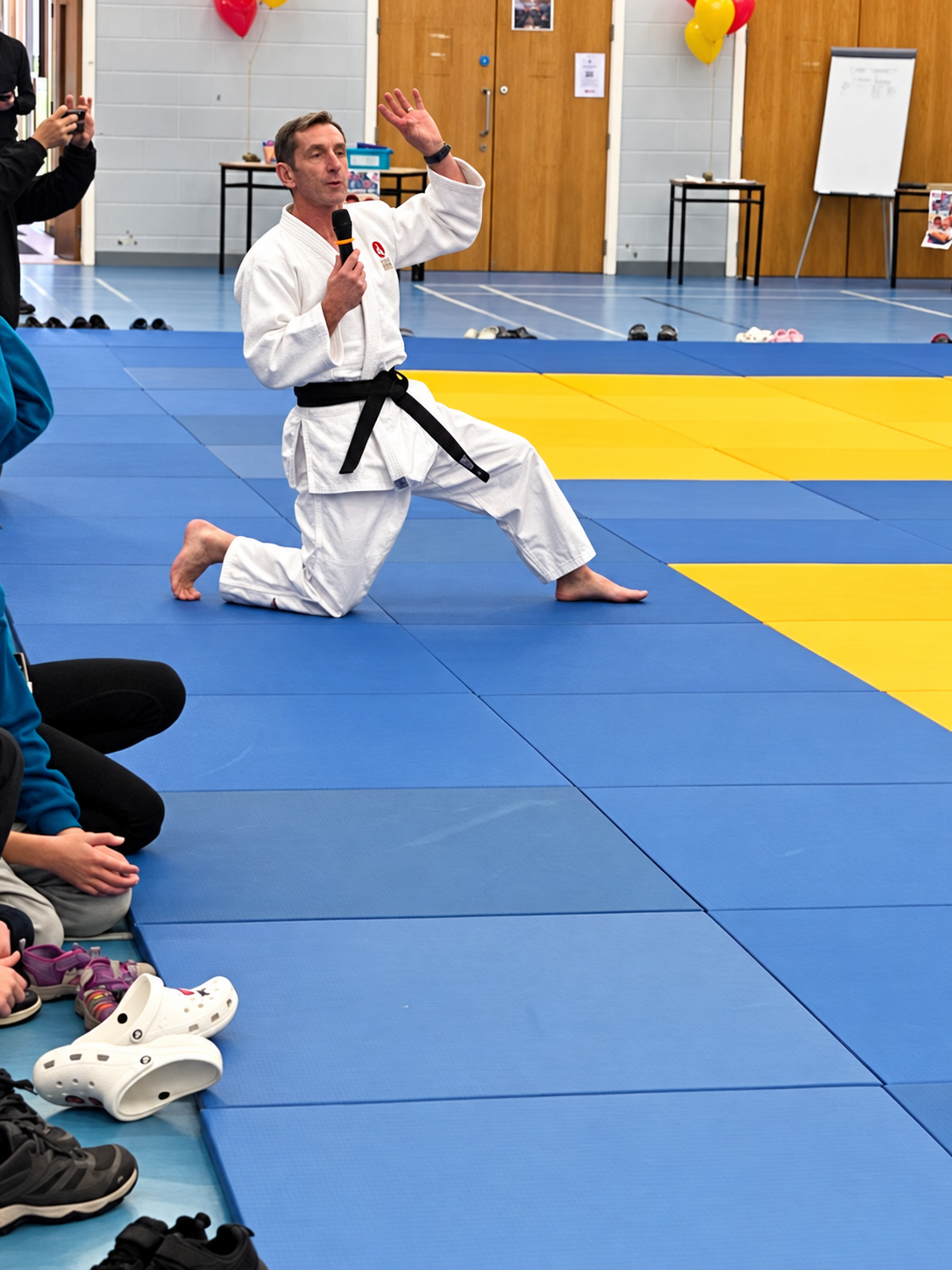 Judo instruction on the mat